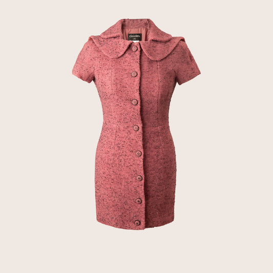 Chanel Pink Tweed Short Dress