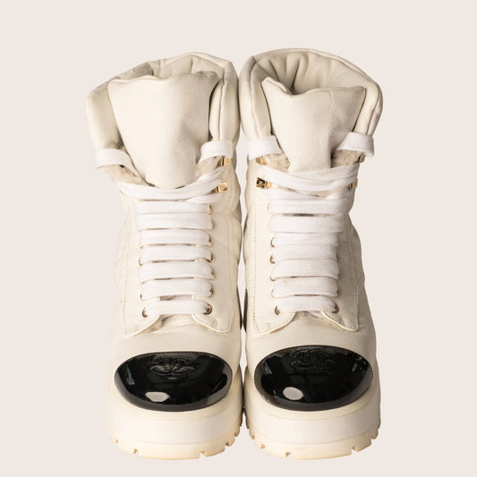 Chanel 2022 Interlocking CC Logo Combat Boots