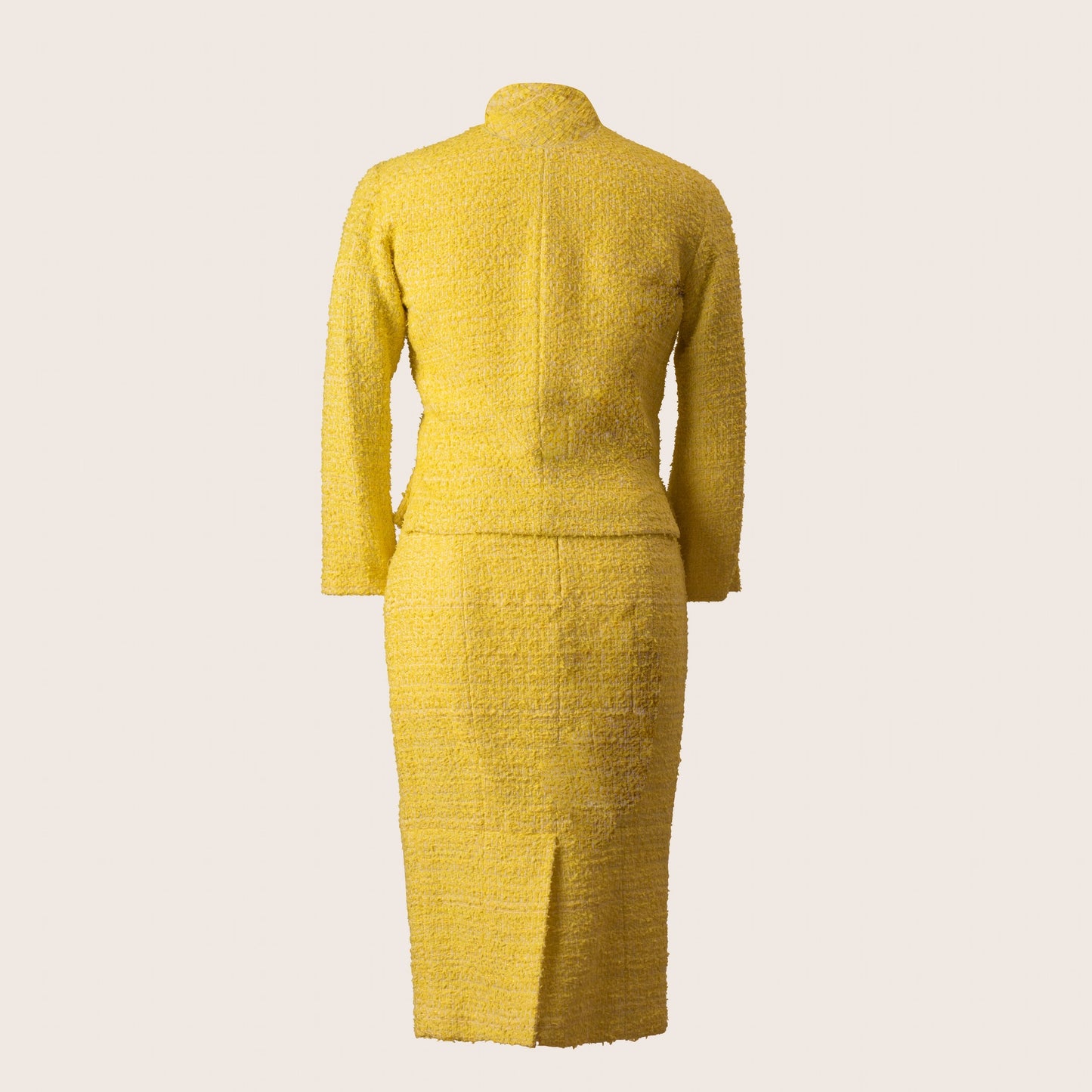 Chanel Yellow Tweed Jacket with Skirt