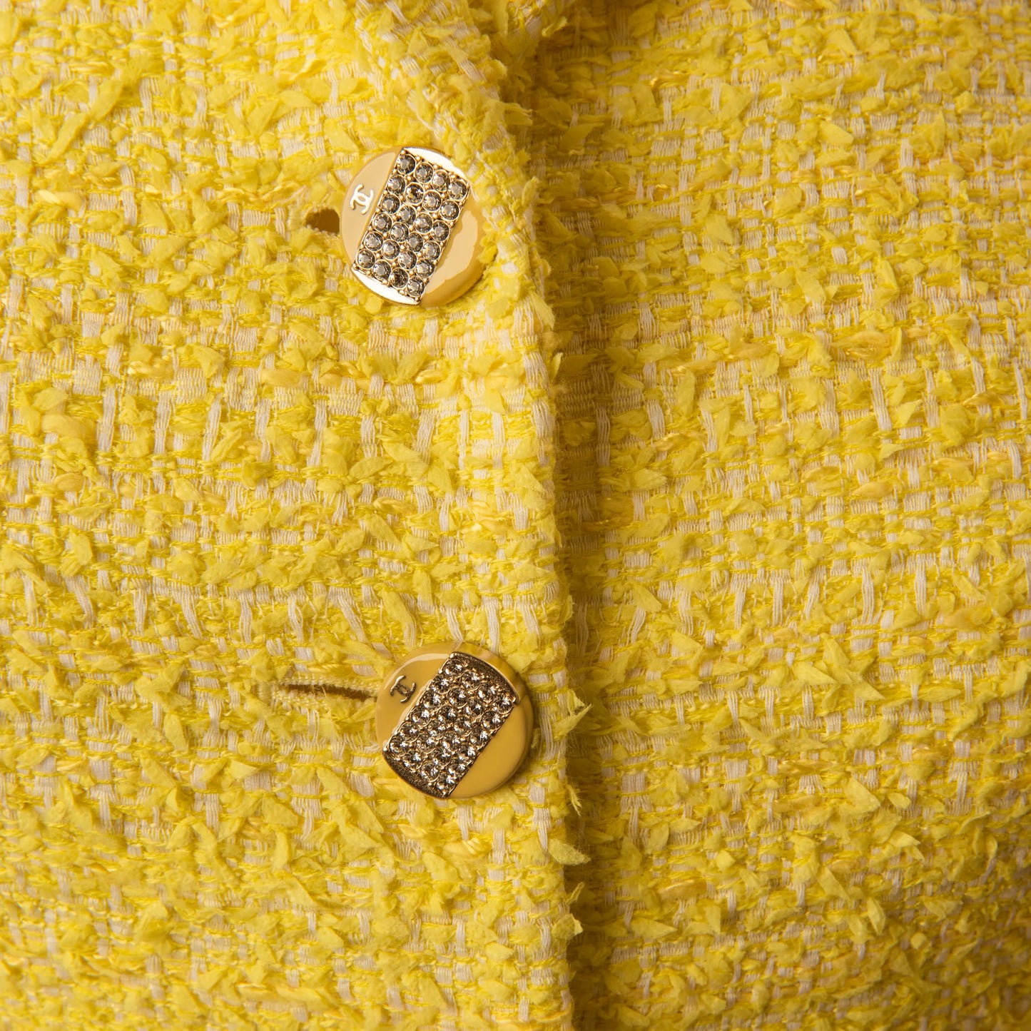 Chanel Yellow Tweed Jacket with Skirt
