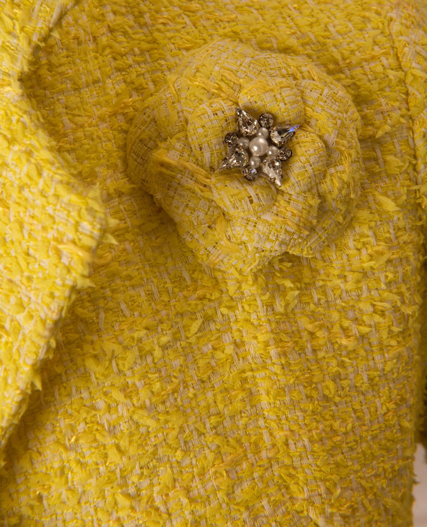 Chanel Yellow Tweed Jacket with Skirt