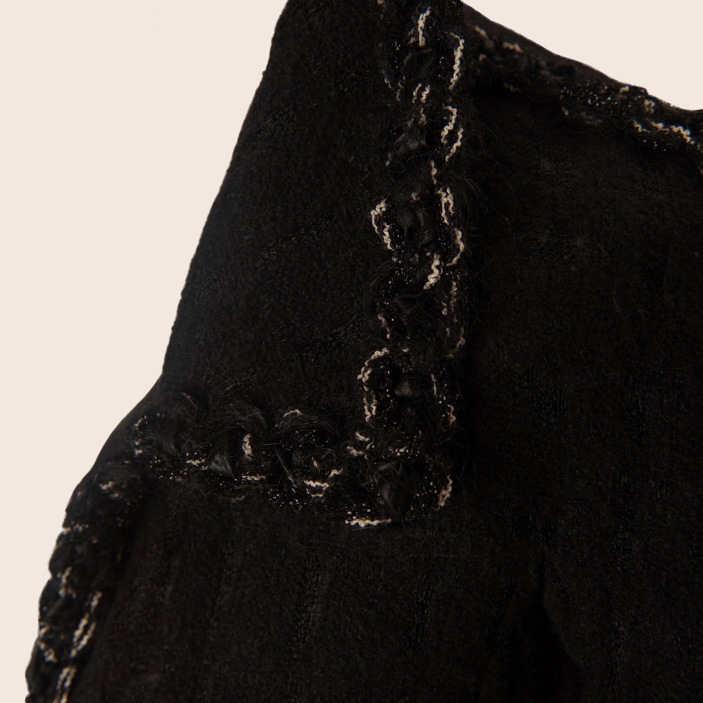 Chanel Black Tweed Jacket with Embellished Trim
