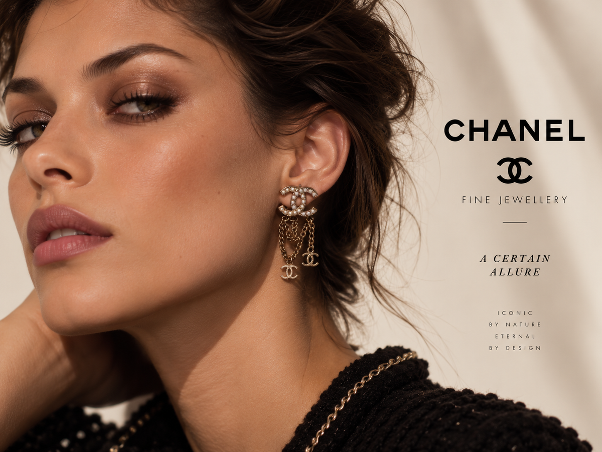 Chanel Vintage Pearl CC Chain Earrings