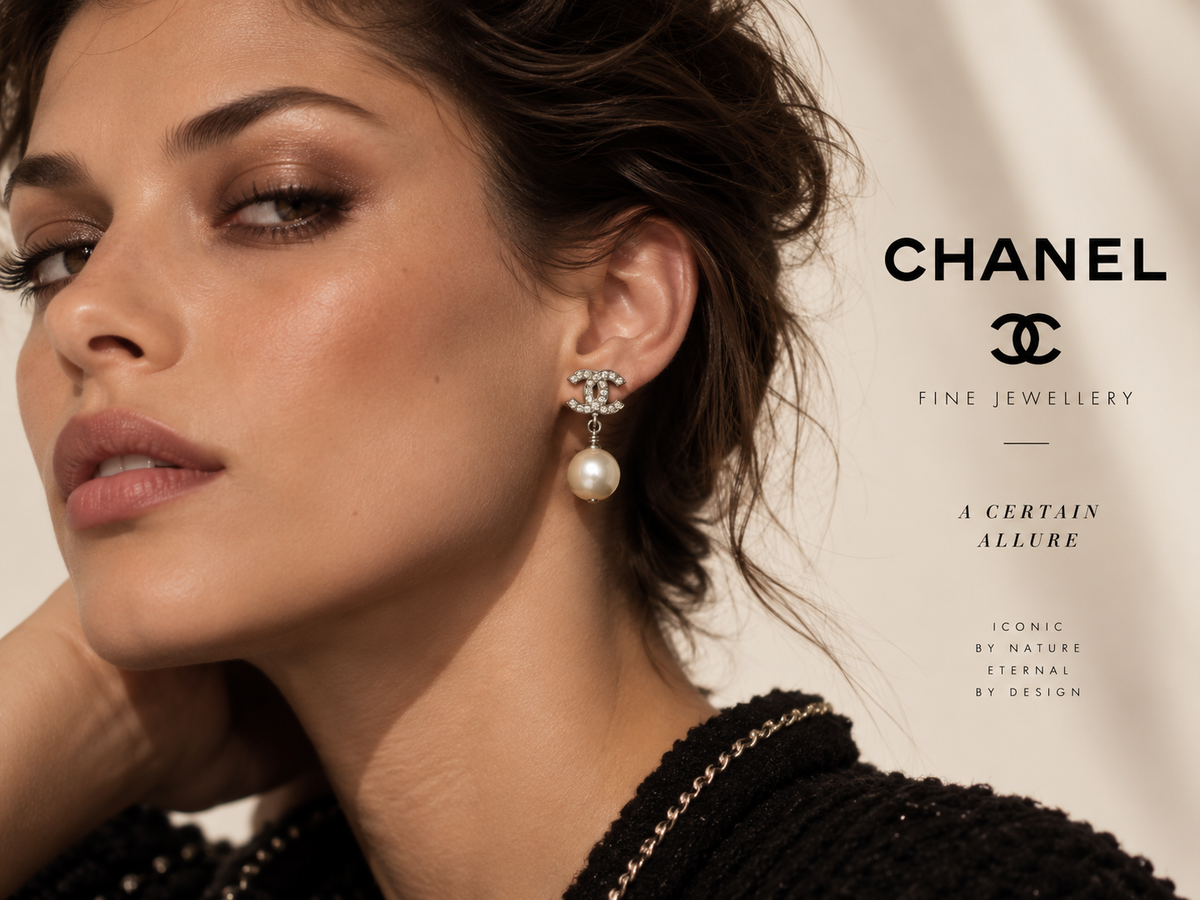 Chanel CC Round Pearl Earrings