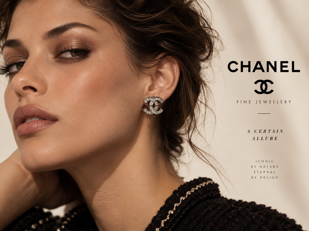 Chanel CC Crystal Stud Earrings