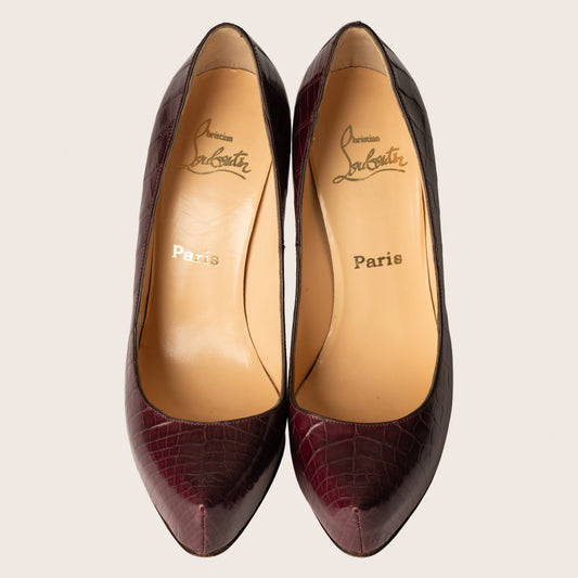 Christian Louboutin Purple Crocodile Simple 100 Pumps