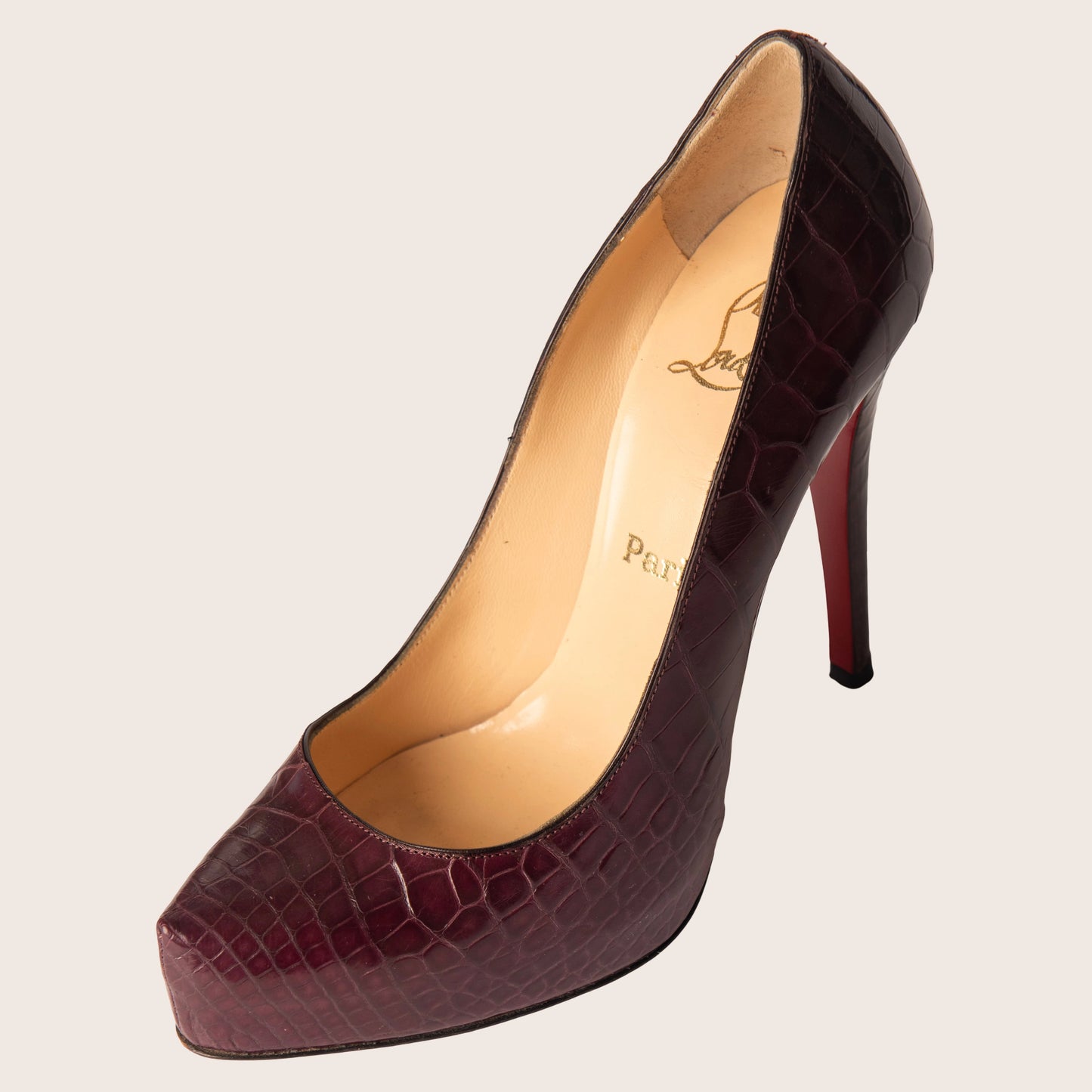 Christian Louboutin Purple Crocodile Simple 100 Pumps