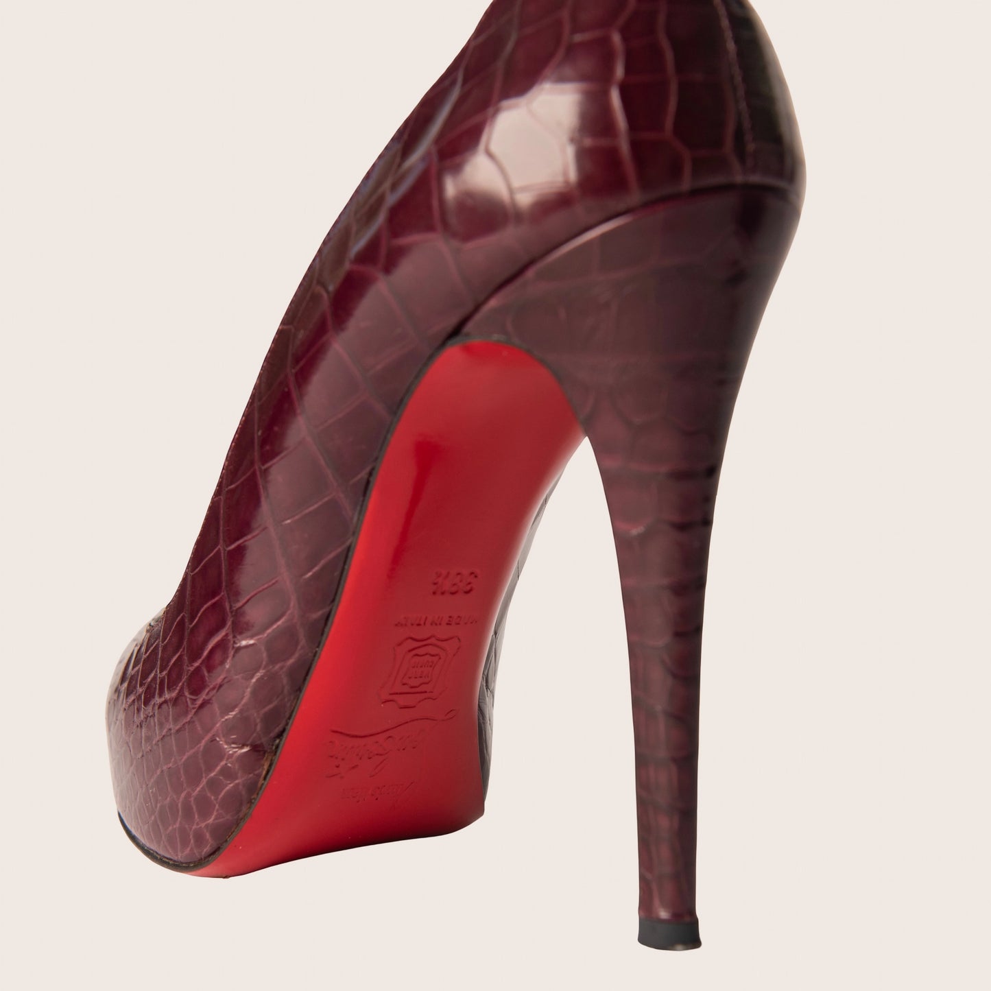 Christian Louboutin Purple Crocodile Simple 100 Pumps