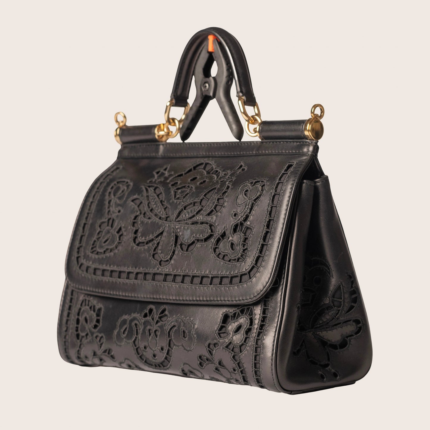 Dolce & Gabbana Sicily Leather Handbag - Black