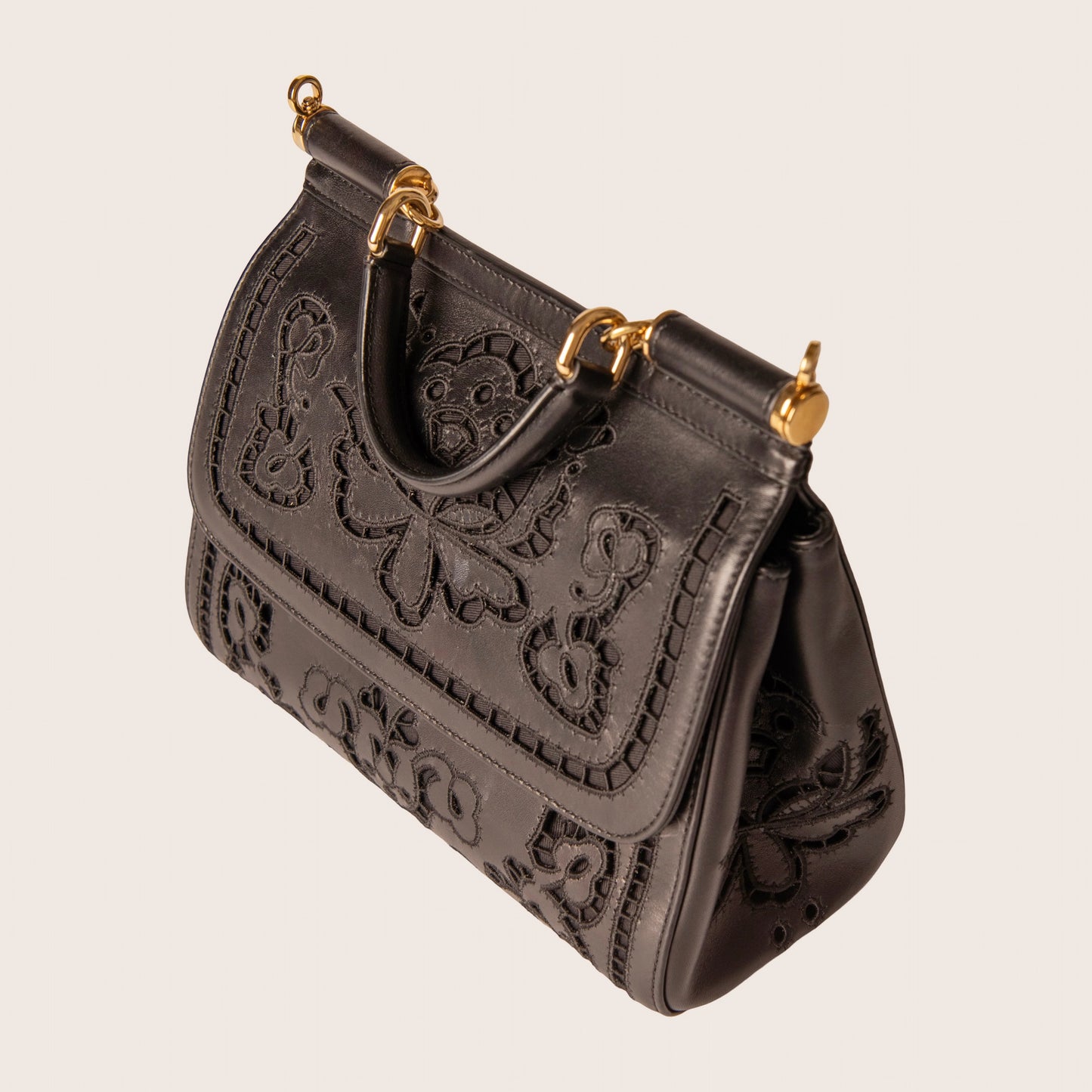 Dolce & Gabbana Sicily Leather Handbag - Black