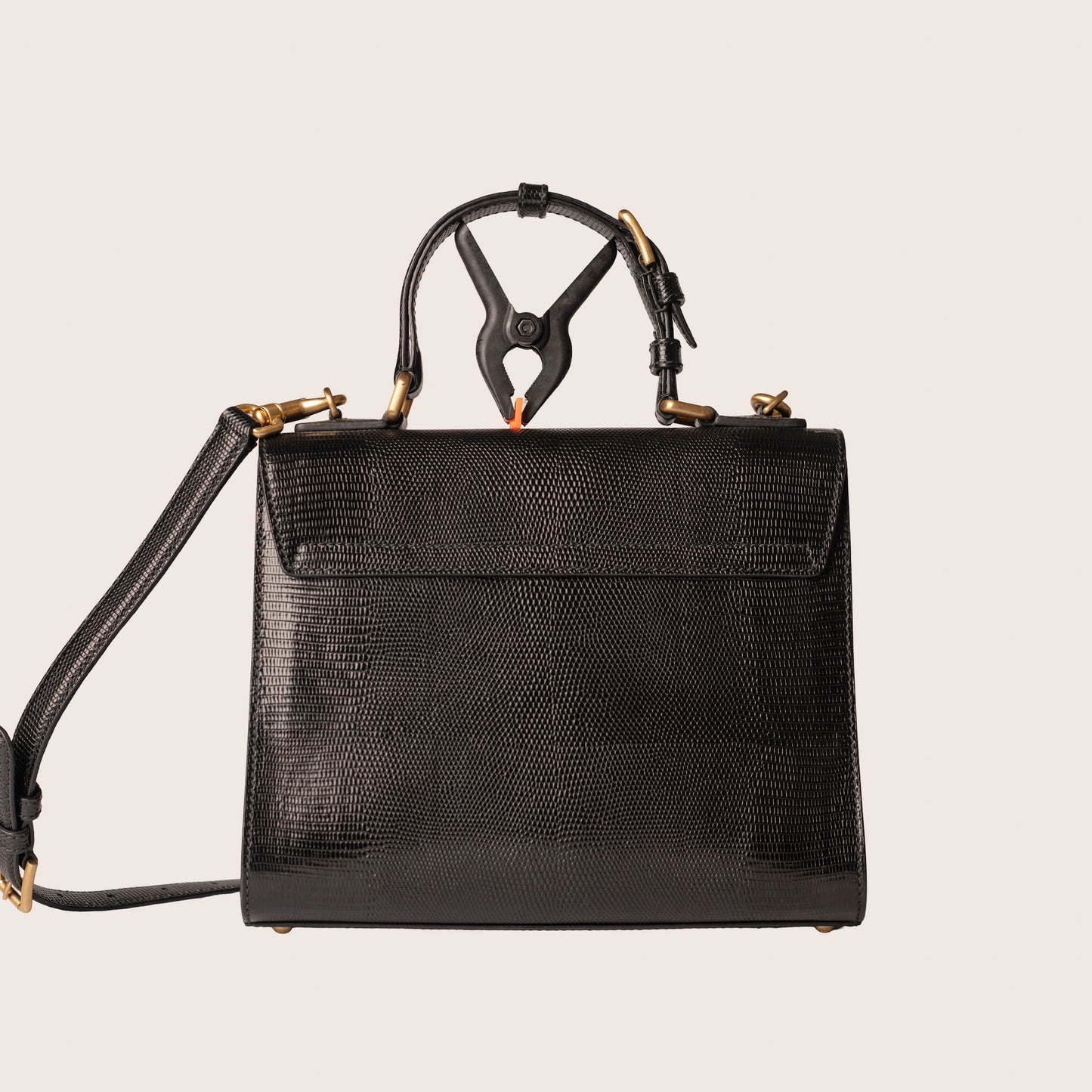 Dolce & Gabbana Black Iguana Leather Monica Tote