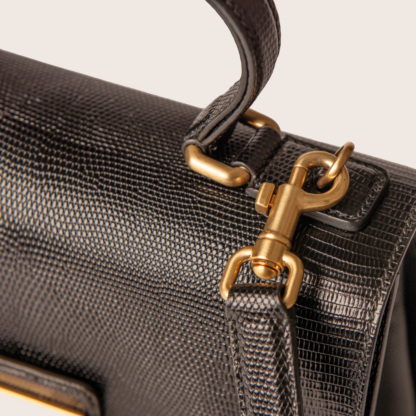 Dolce & Gabbana Black Iguana Leather Monica Tote