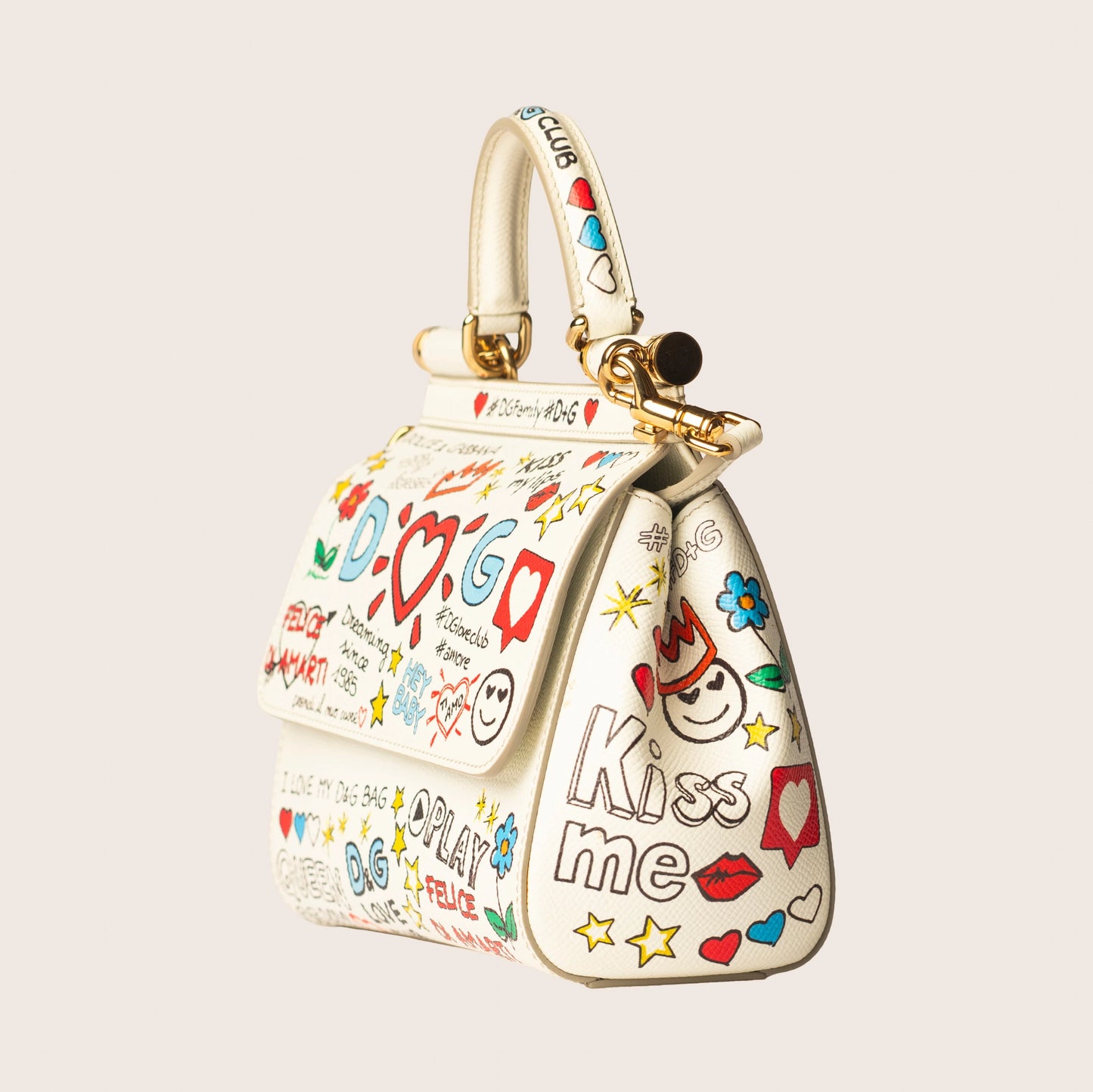 Dolce & Gabbana Dauphine Graffiti Miss Sicily Satchel