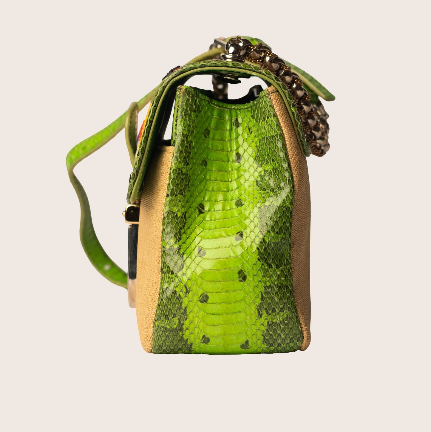 Dolce & Gabbana Raffia & Snakeskin Mini Bag