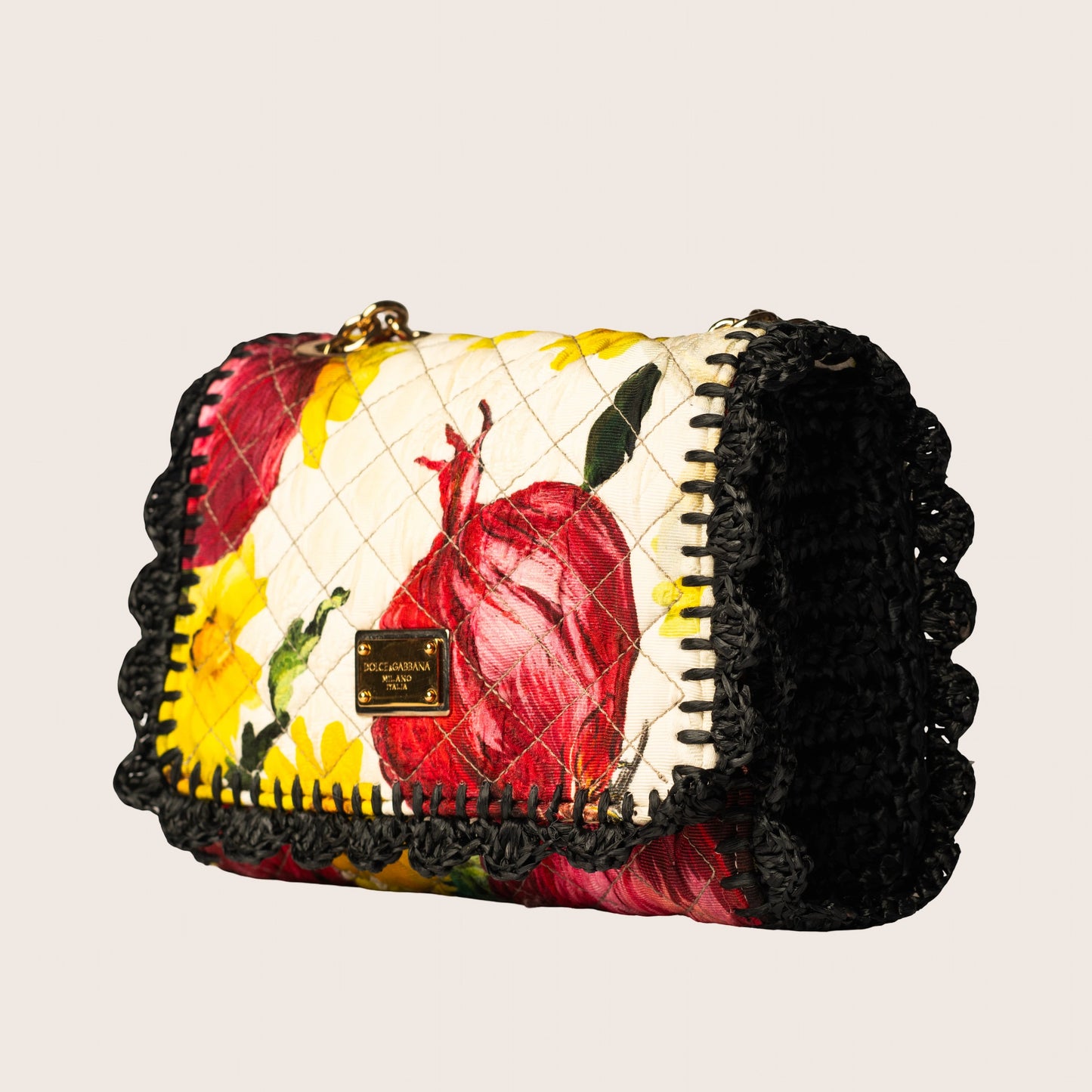 Dolce & Gabbana Quilted Floral Shoulder Bag