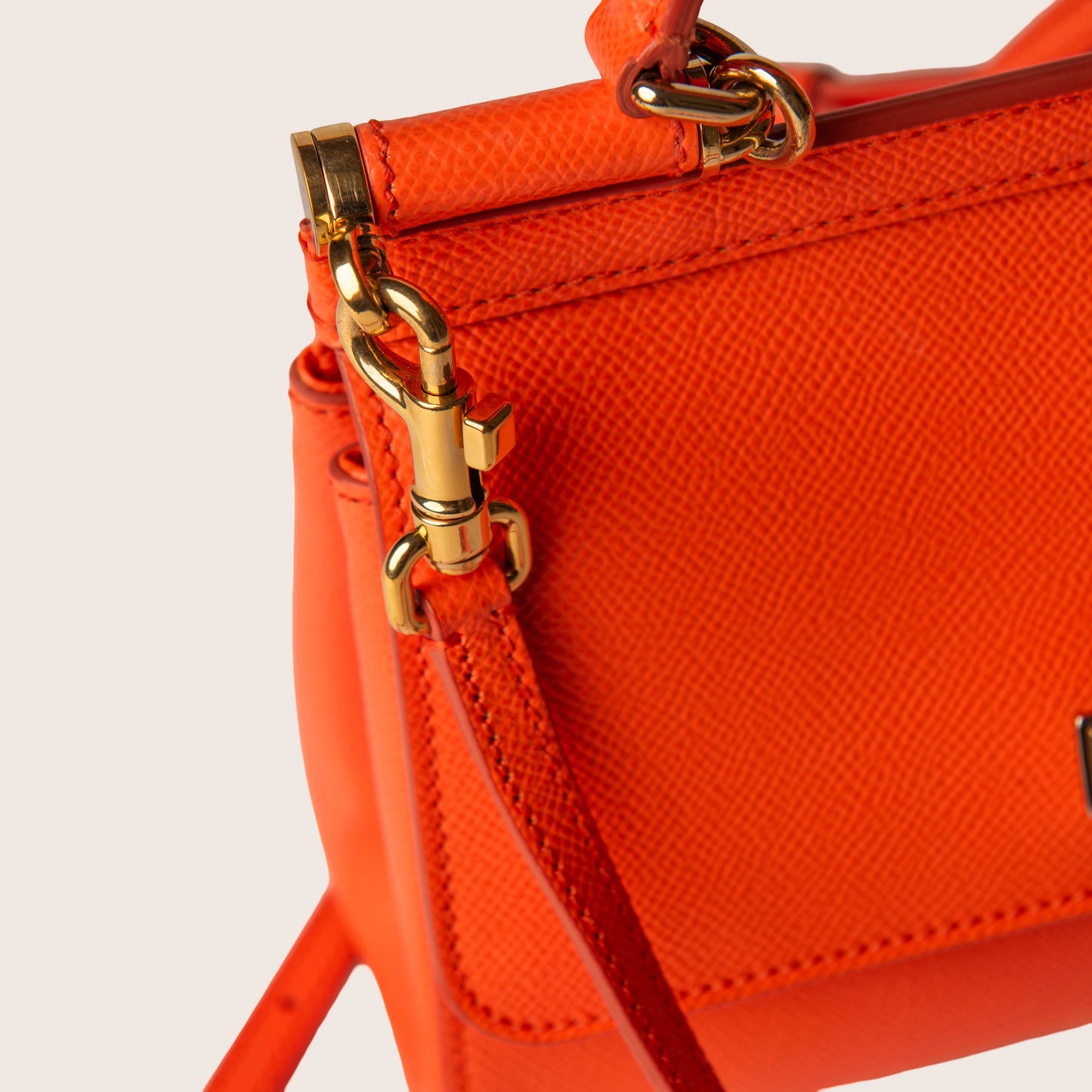 Dolce & Gabbana Sicily Medium Dauphine& Leather Bag – Orange