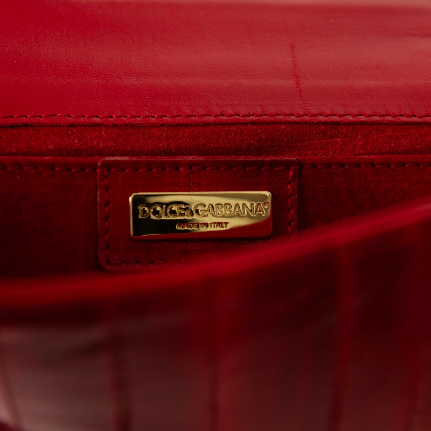 Dolce & Gabbana Red Eel Leather DG Gems Stone Embellished WOC Clutch