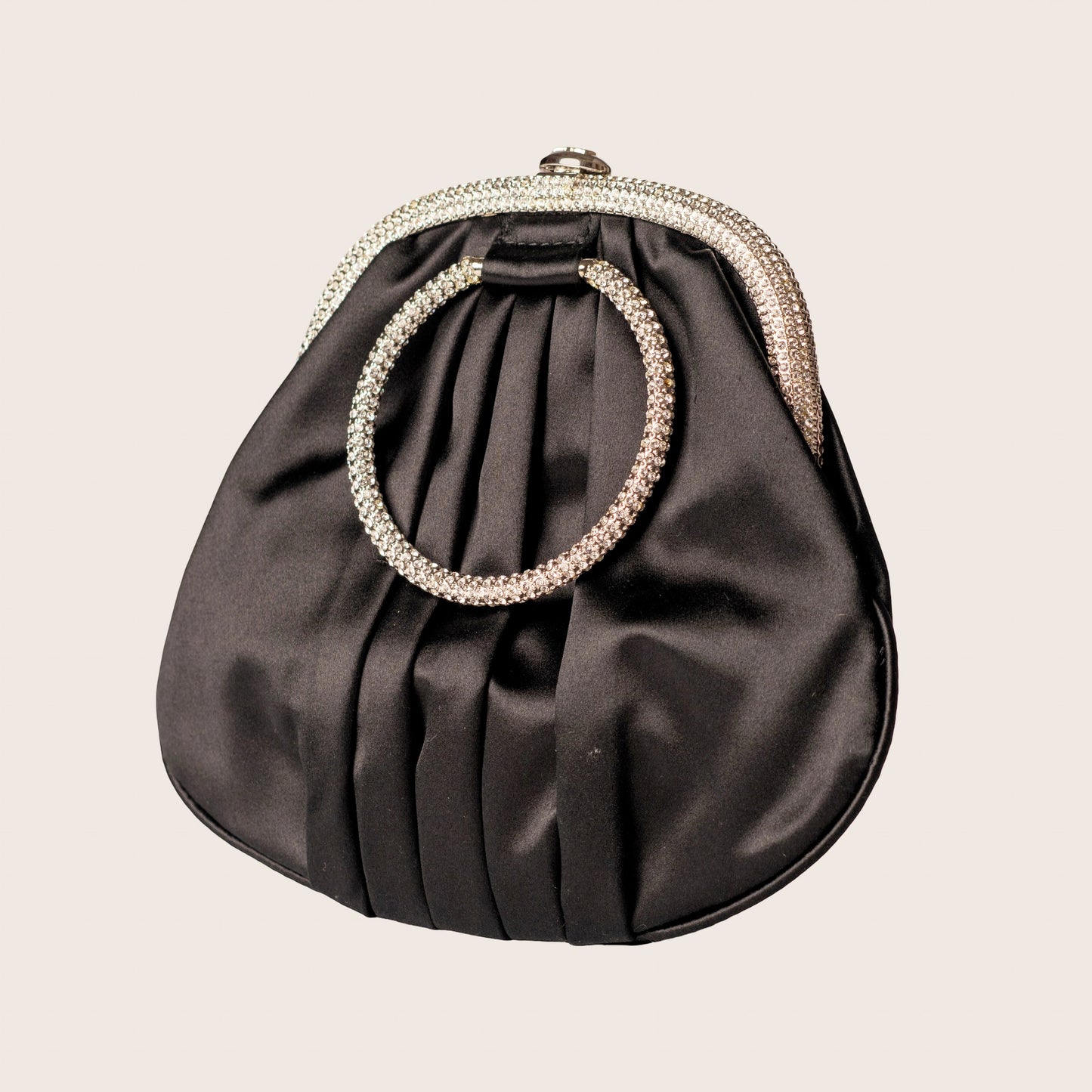 Dolce & Gabbana Black Satin Crystal Evening Bag