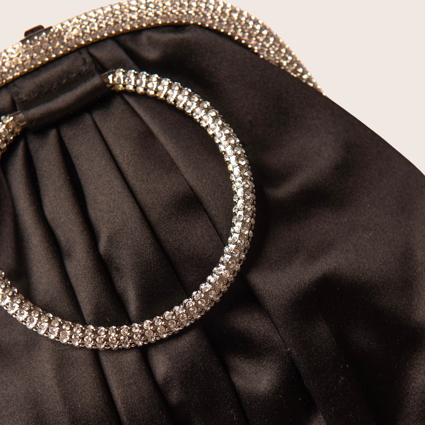 Dolce & Gabbana Black Satin Crystal Evening Bag