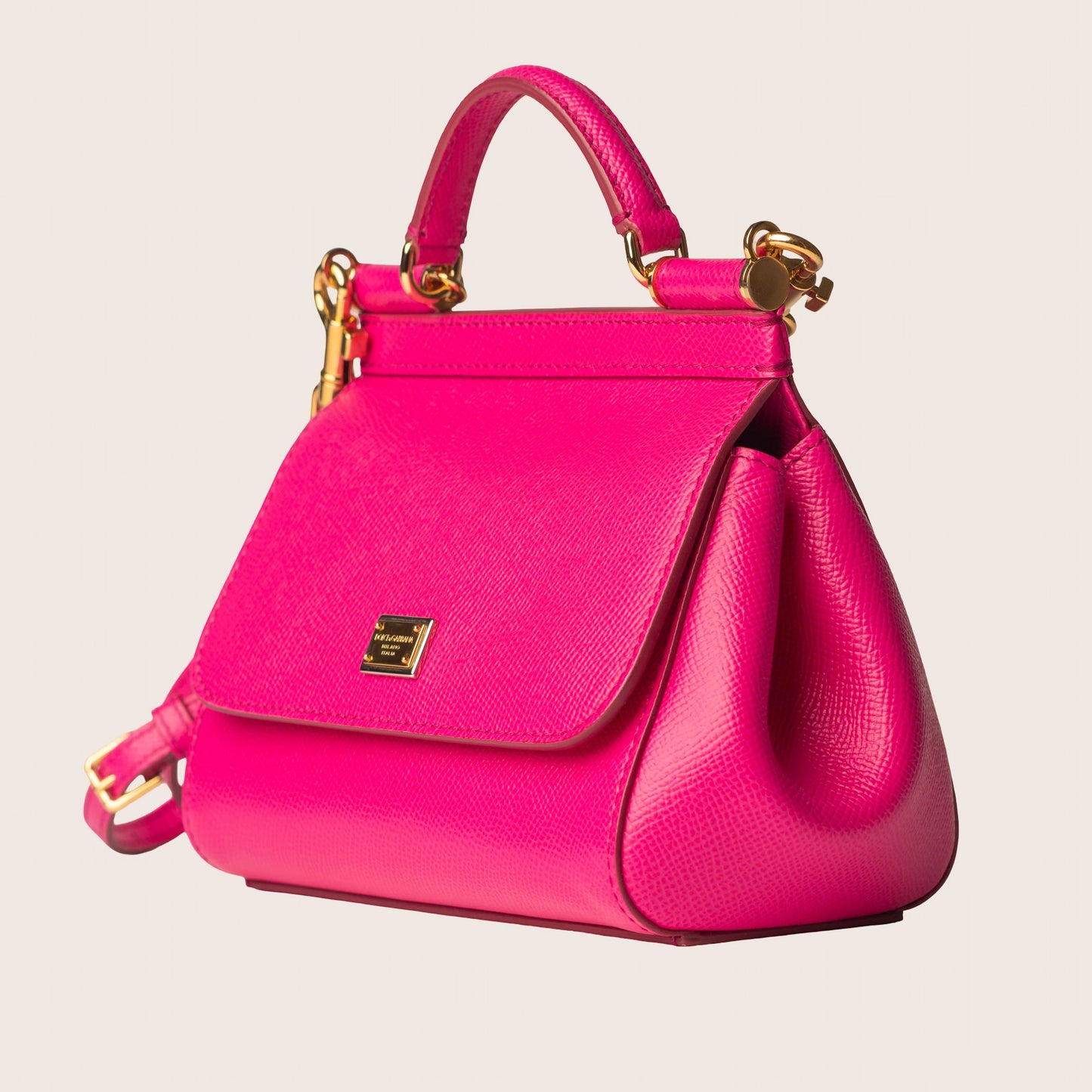 Dolce & Gabbana Miss Sicily Pink Leather Satchel