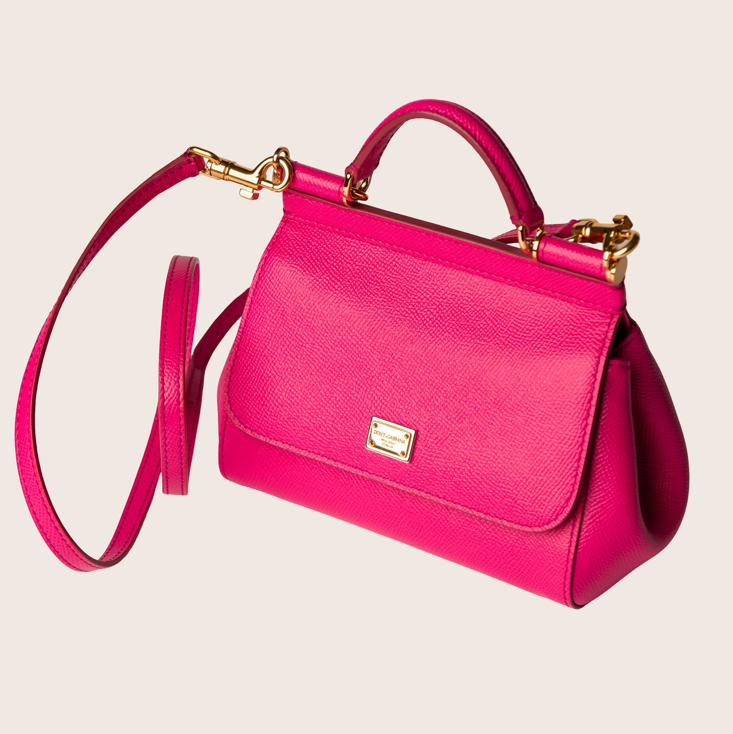Dolce & Gabbana Miss Sicily Pink Leather Satchel