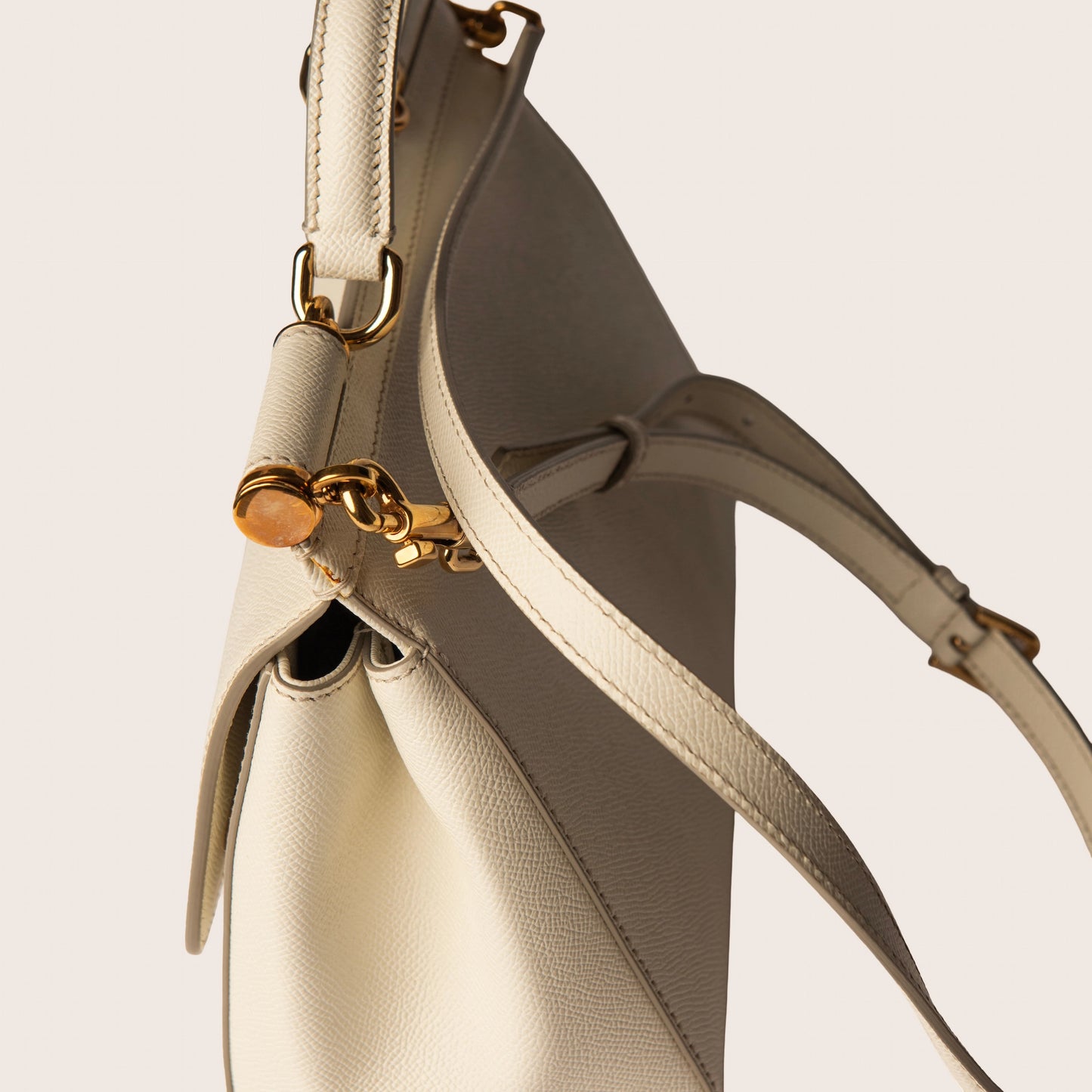 Dolce & Gabbana Medium Miss Sicily Top Handle Bag in White Leather Cream