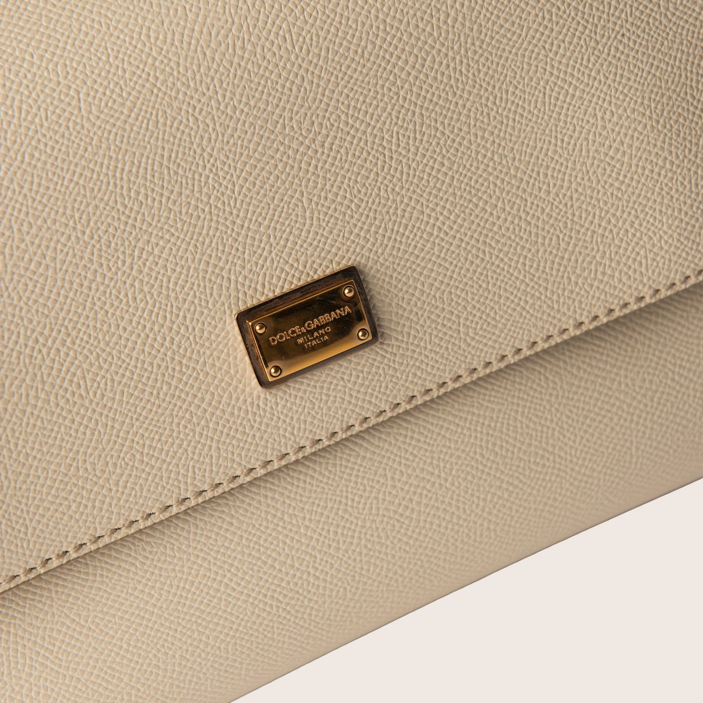 Dolce & Gabbana Medium Miss Sicily Top Handle Bag in White Leather Cream
