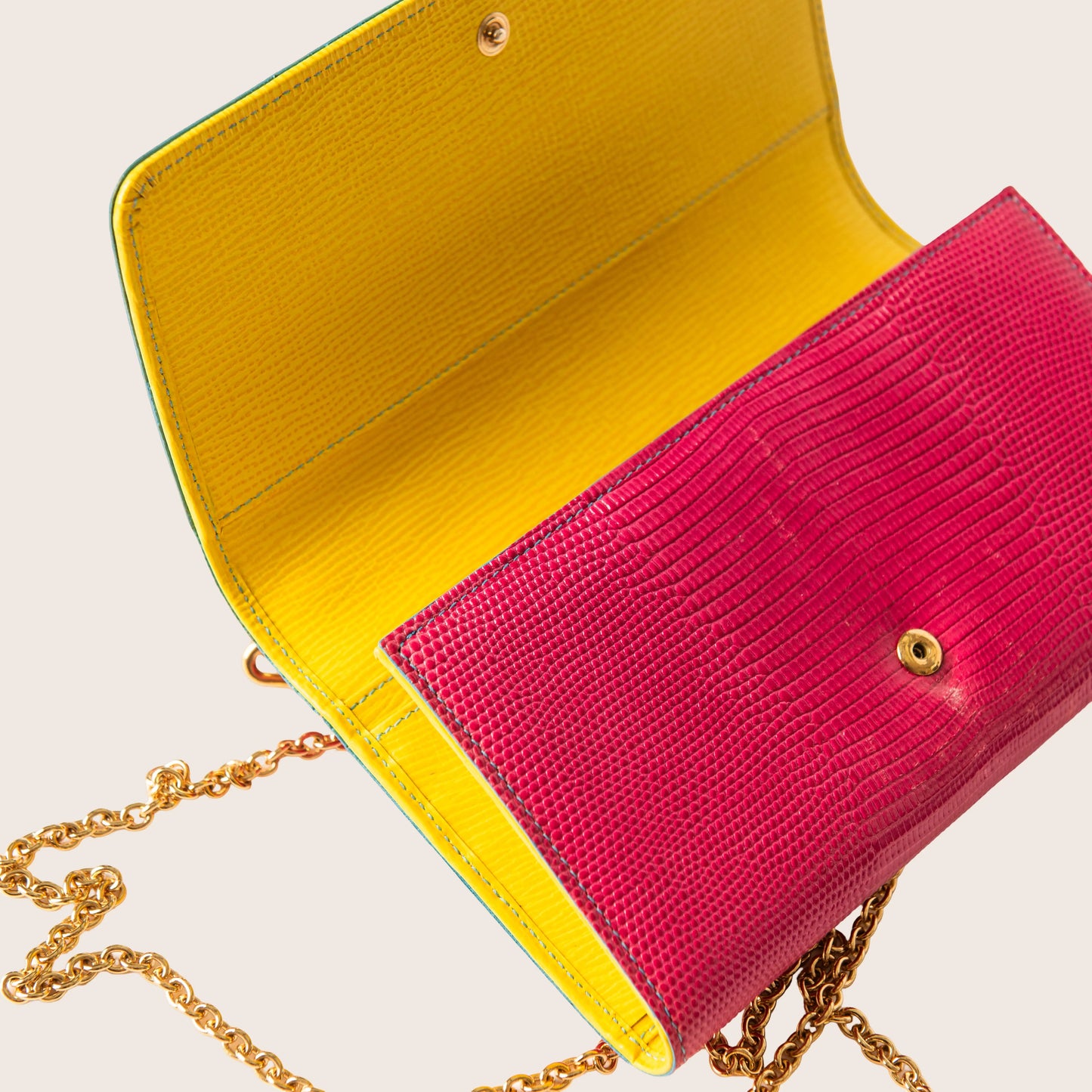 Dolce & Gabbana Mini Sicily Crossbody in Fuchsia Lizard-Print Leather
