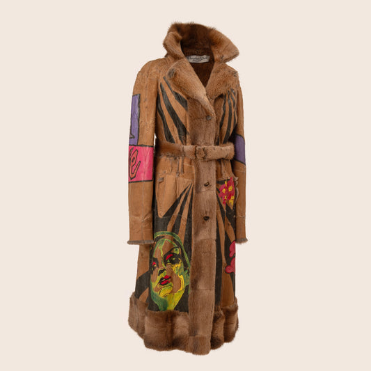 Dior Hand-Painted Fur Coat