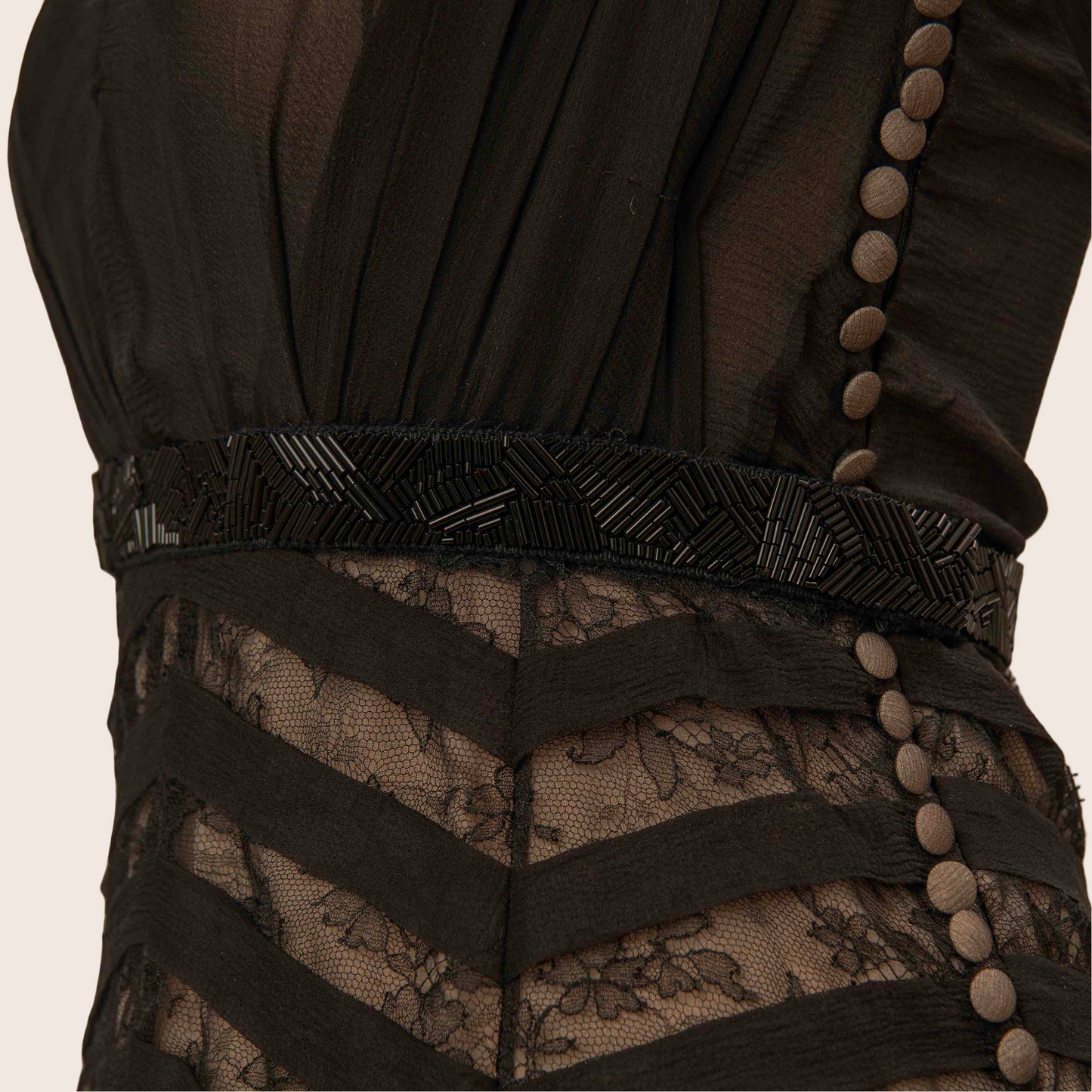 Dior Lace-Trimmed Silk Dress