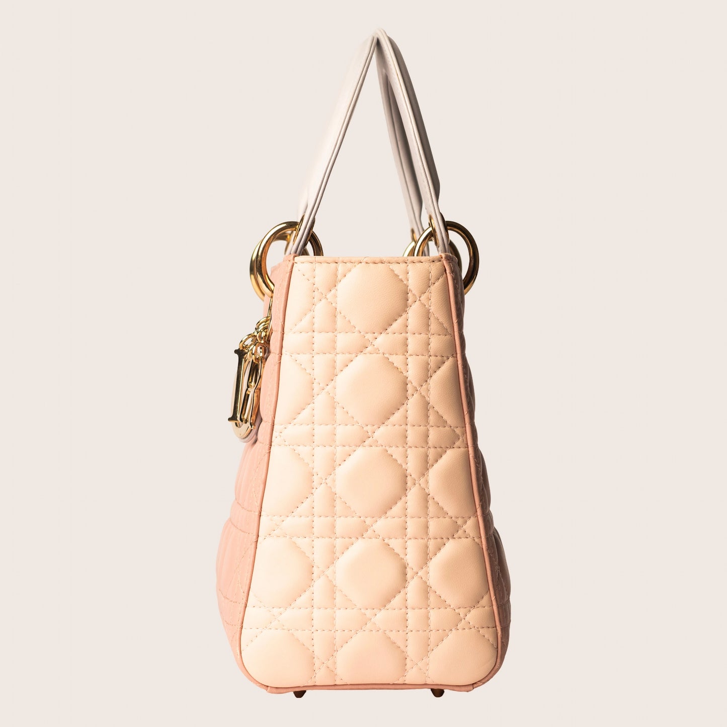 Dior Pink Cannage Quilted Leather Medium Lady Dior Tote