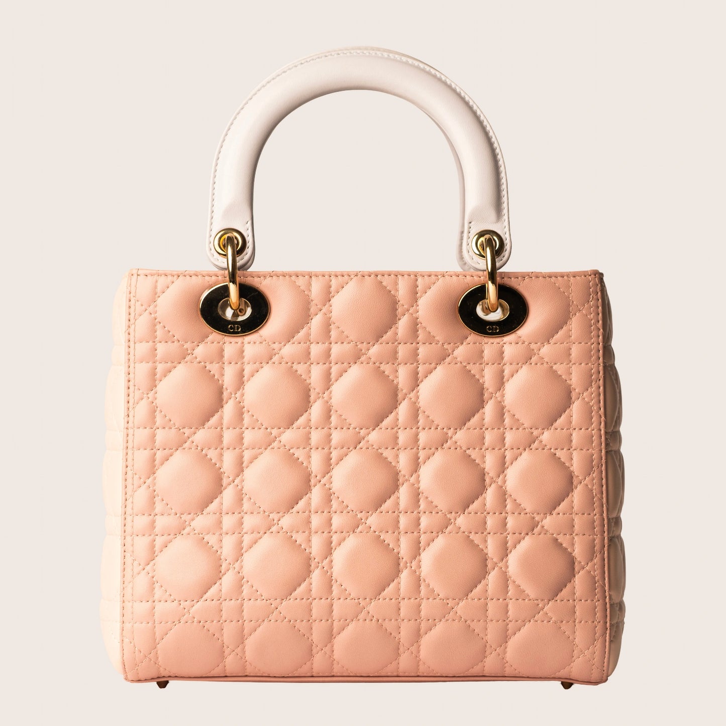 Dior Pink Cannage Quilted Leather Medium Lady Dior Tote