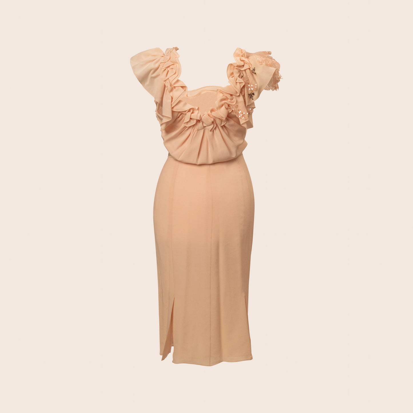 Dior Lace-Trimmed Silk Dress