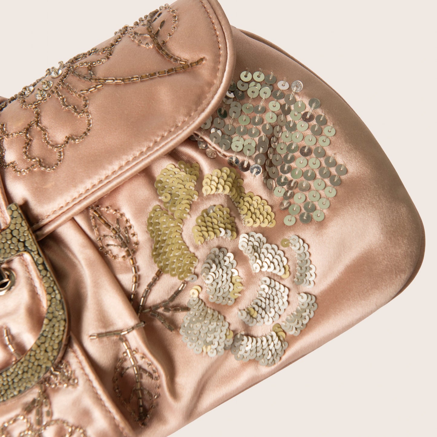 Christian Dior Silk Sequins Embroidered Stingray Clutch Pink