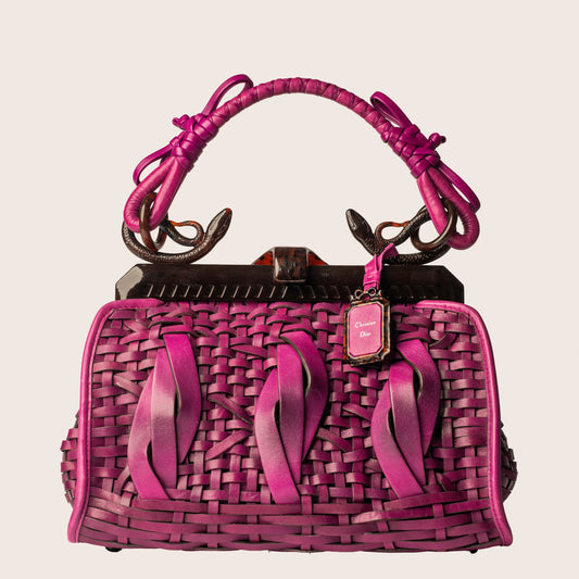 Dior Samourai 1947 Intrecciato Leather Bag in Violet