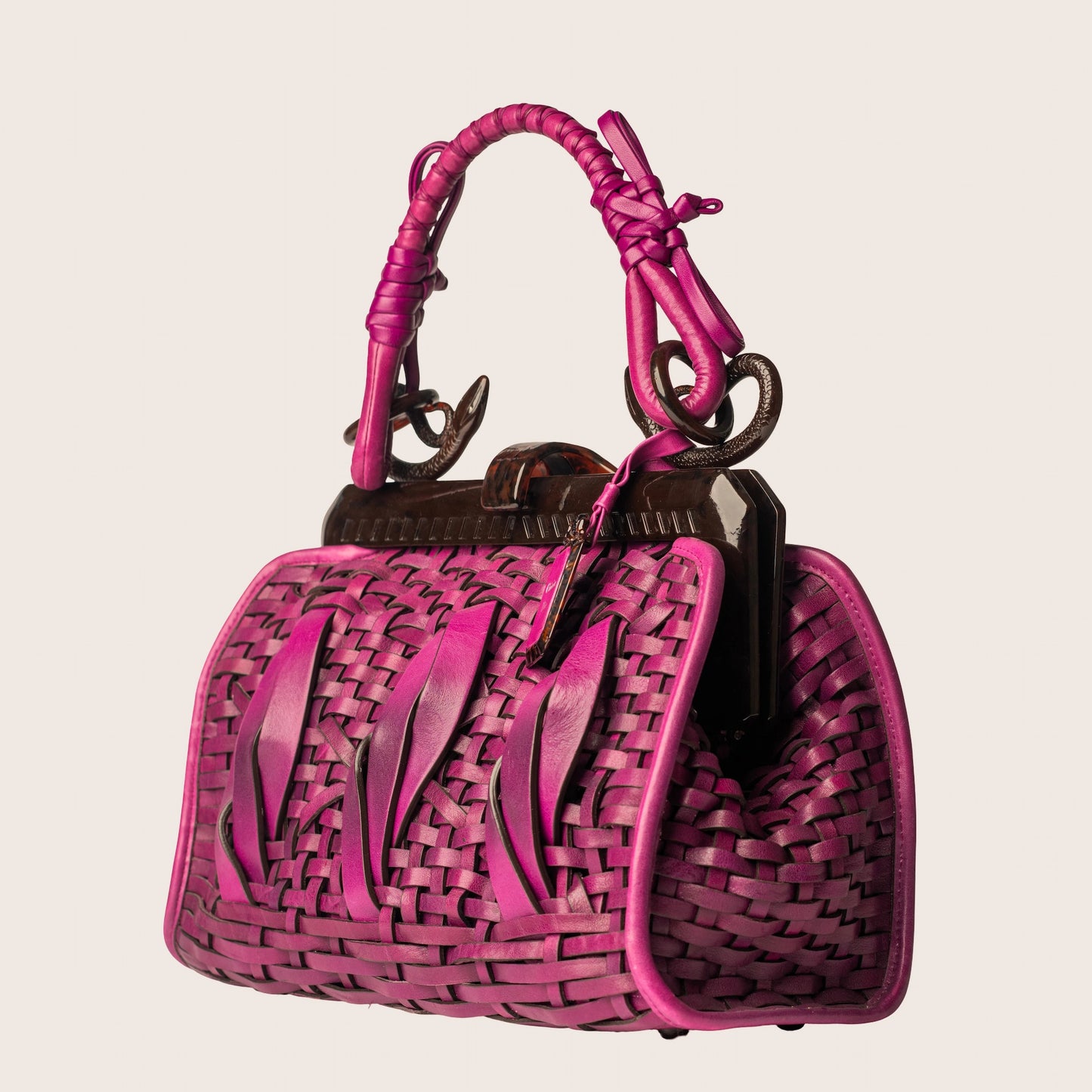 Dior Samourai 1947 Intrecciato Leather Bag in Violet