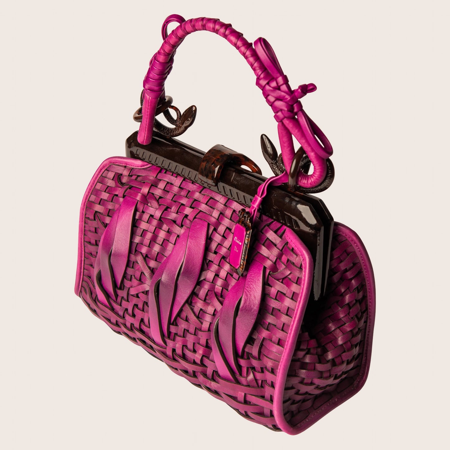 Dior Samourai 1947 Intrecciato Leather Bag in Violet