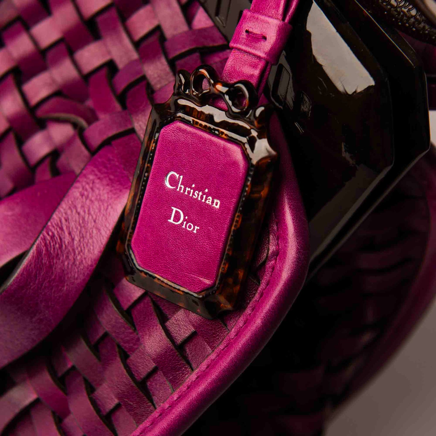 Dior Samourai 1947 Intrecciato Leather Bag in Violet