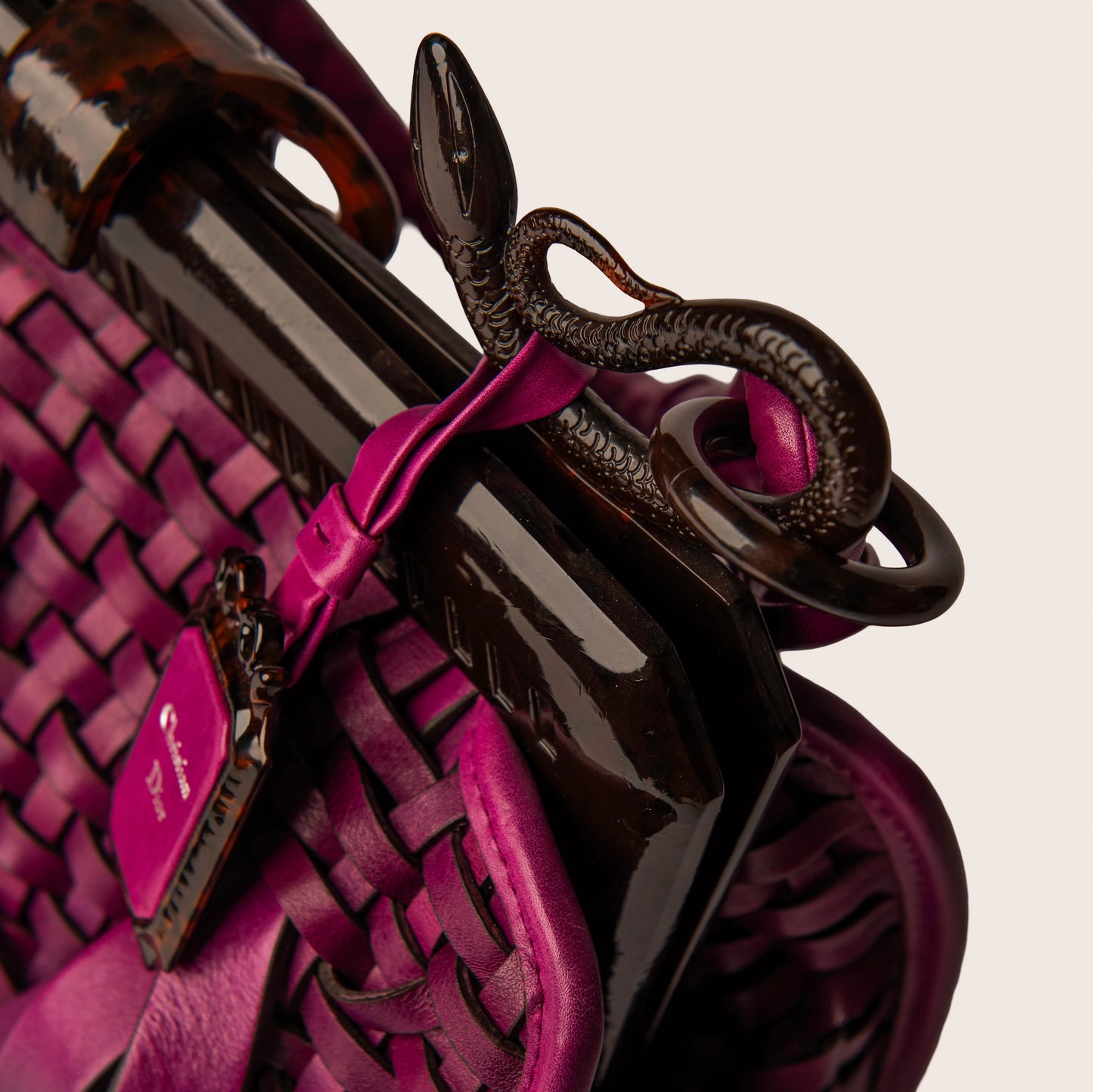 Dior Samourai 1947 Intrecciato Leather Bag in Violet