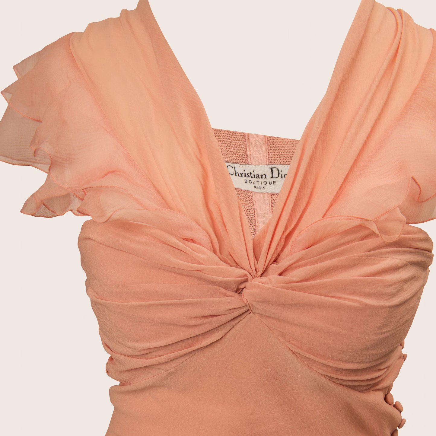 Dior Soft Peach Ruched Dress