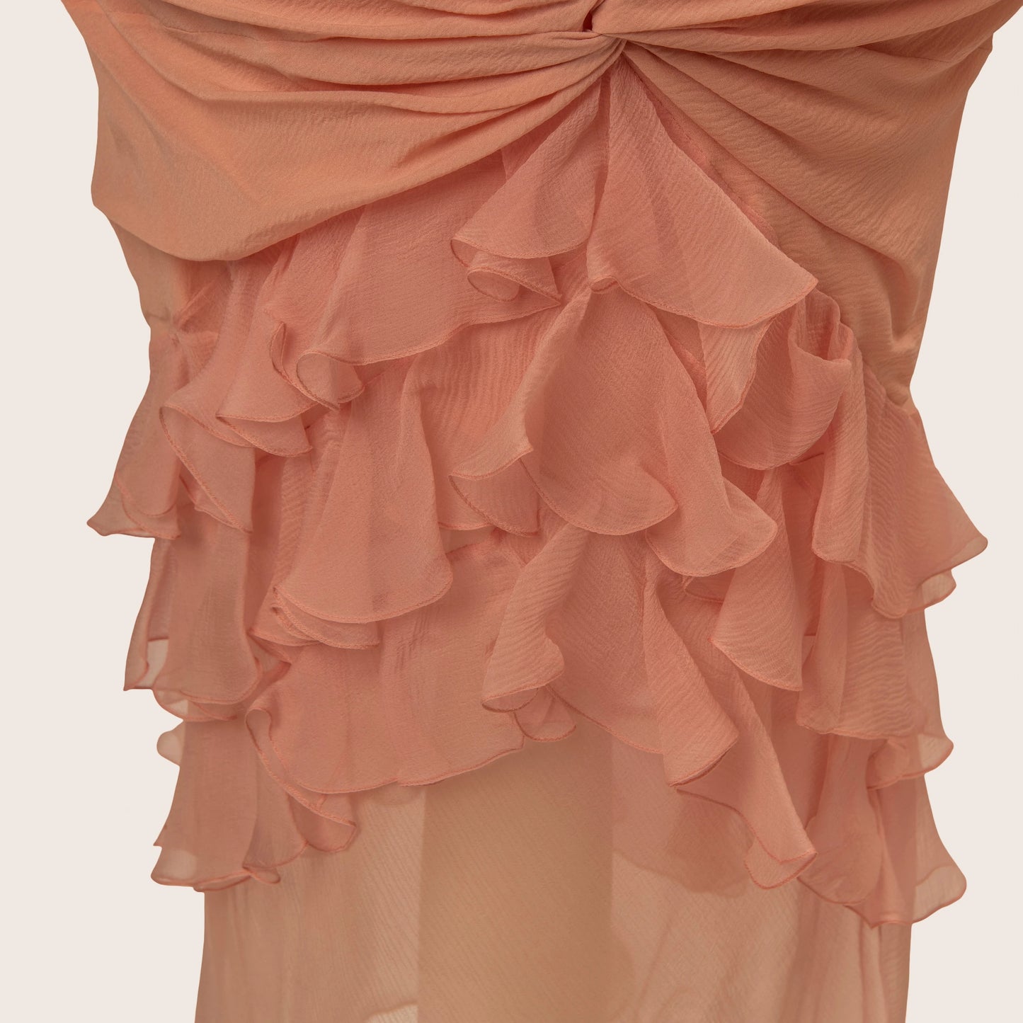 Dior Soft Peach Ruched Dress