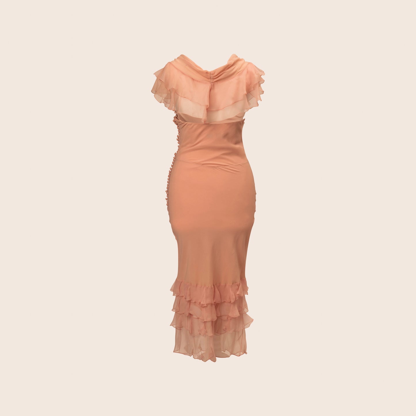 Dior Soft Peach Ruched Dress