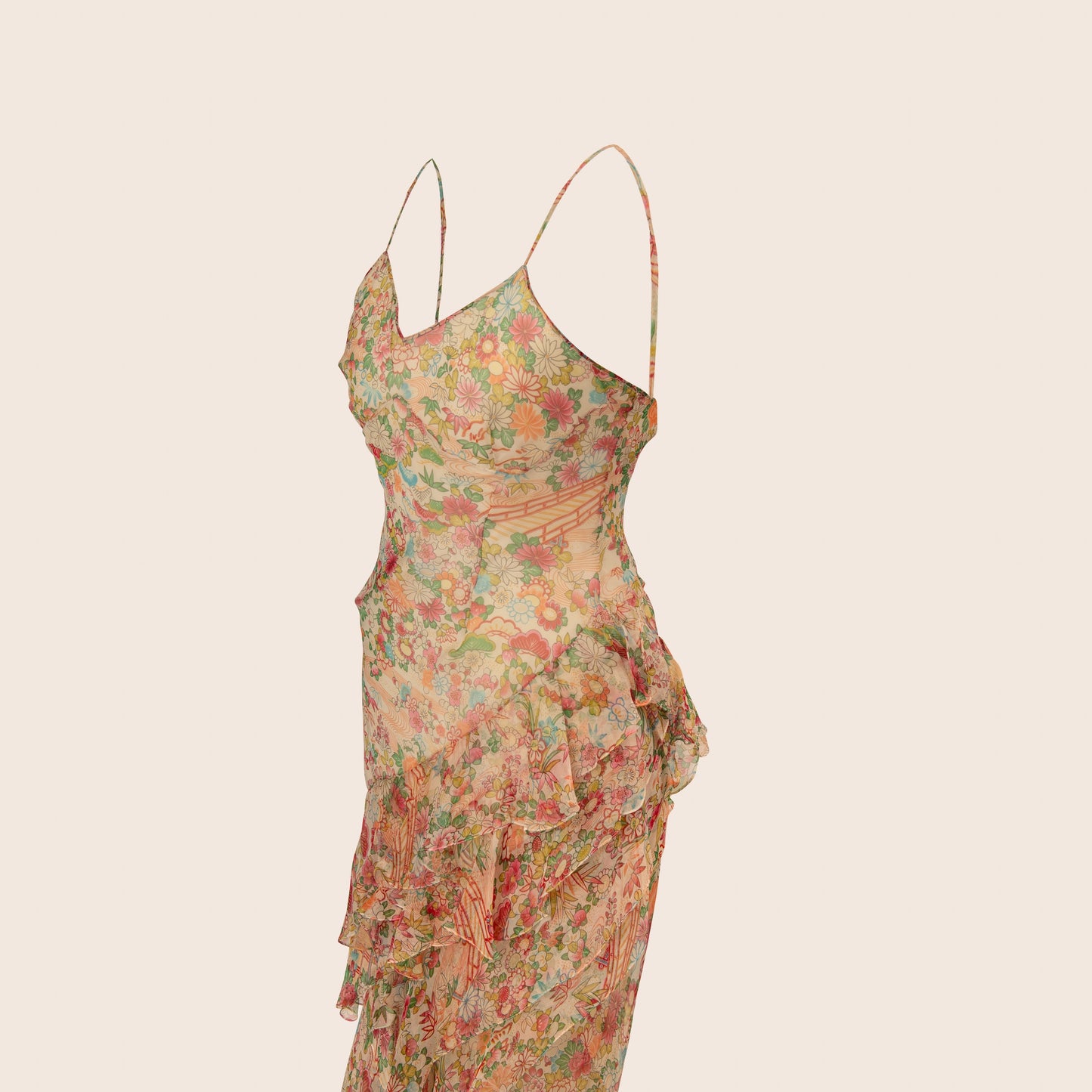 Dior Floral Ruffle Dress