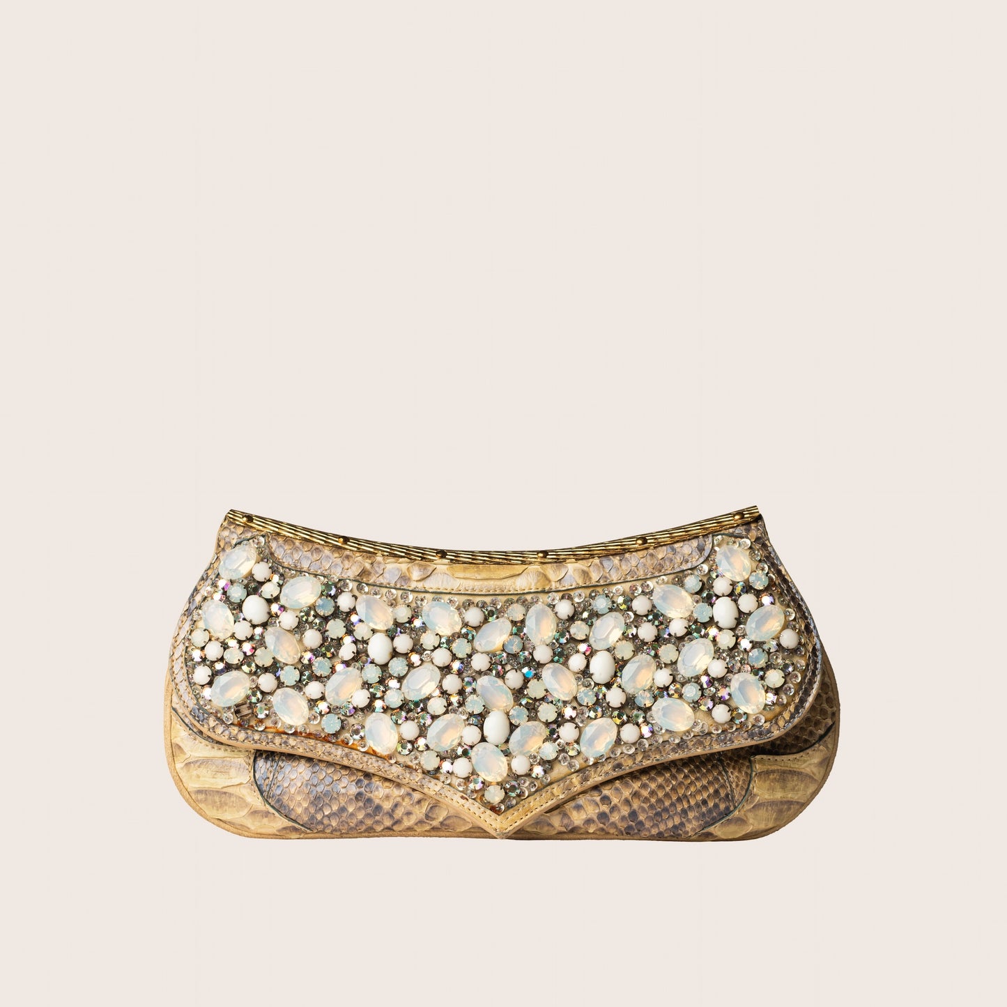Roberto Cavalli Jeweled Python Clutch