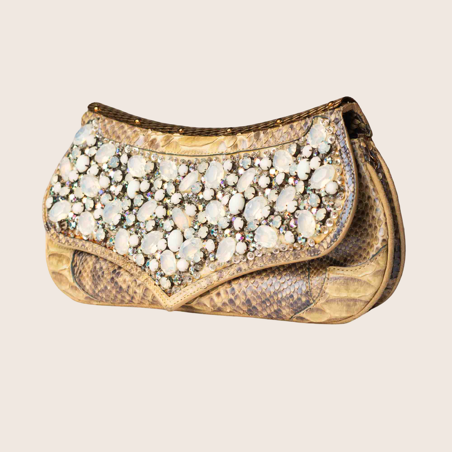 Roberto Cavalli Jeweled Python Clutch