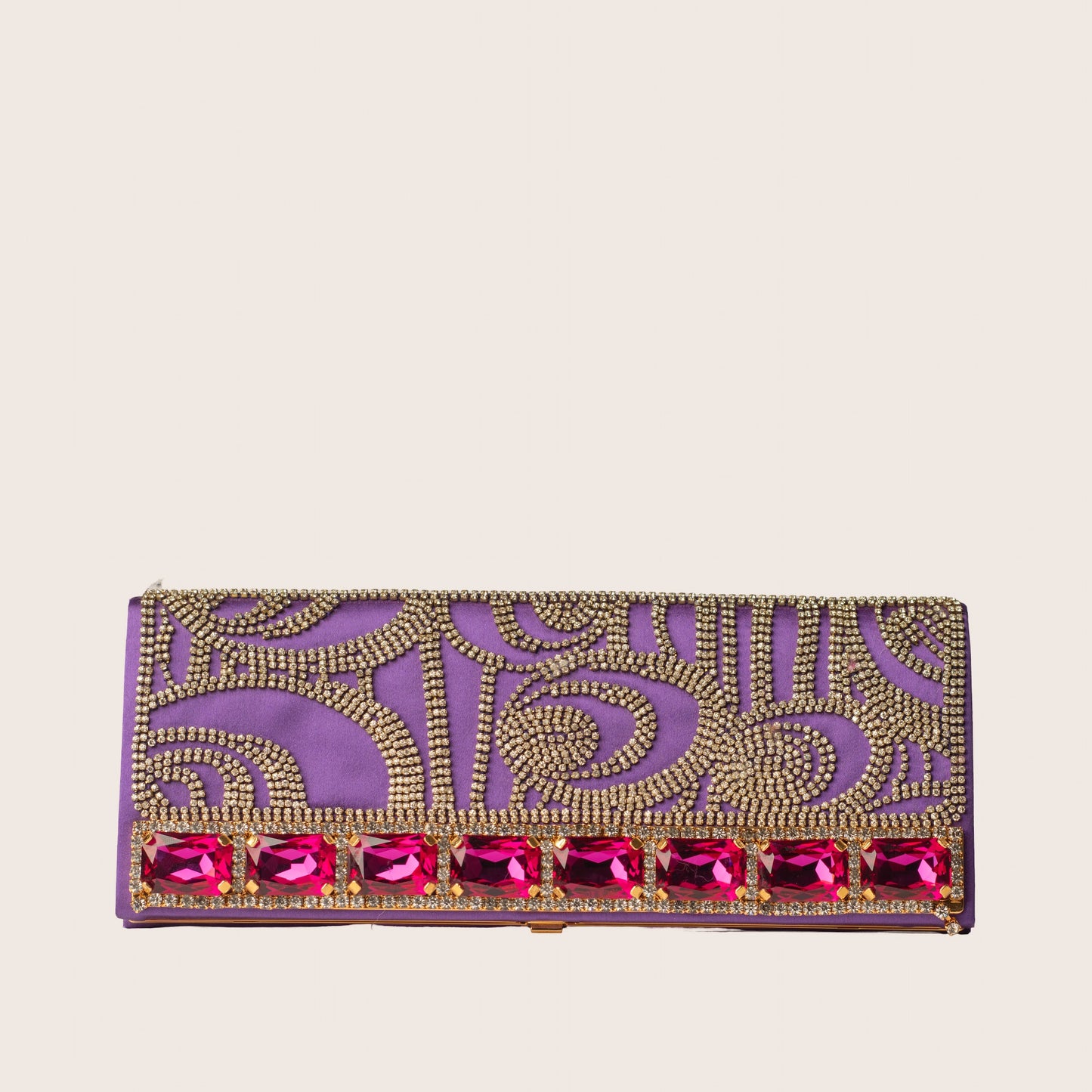 Valentino Purple Satin Clutch