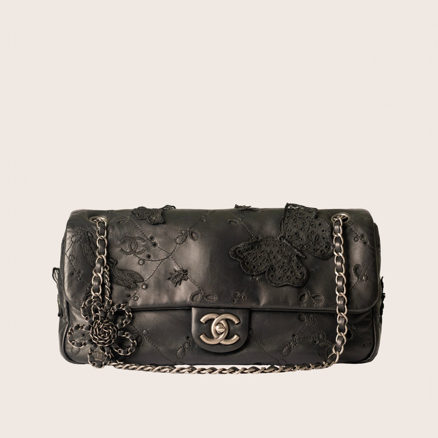 Chanel CaviarSkin Embroidered Chain Bag