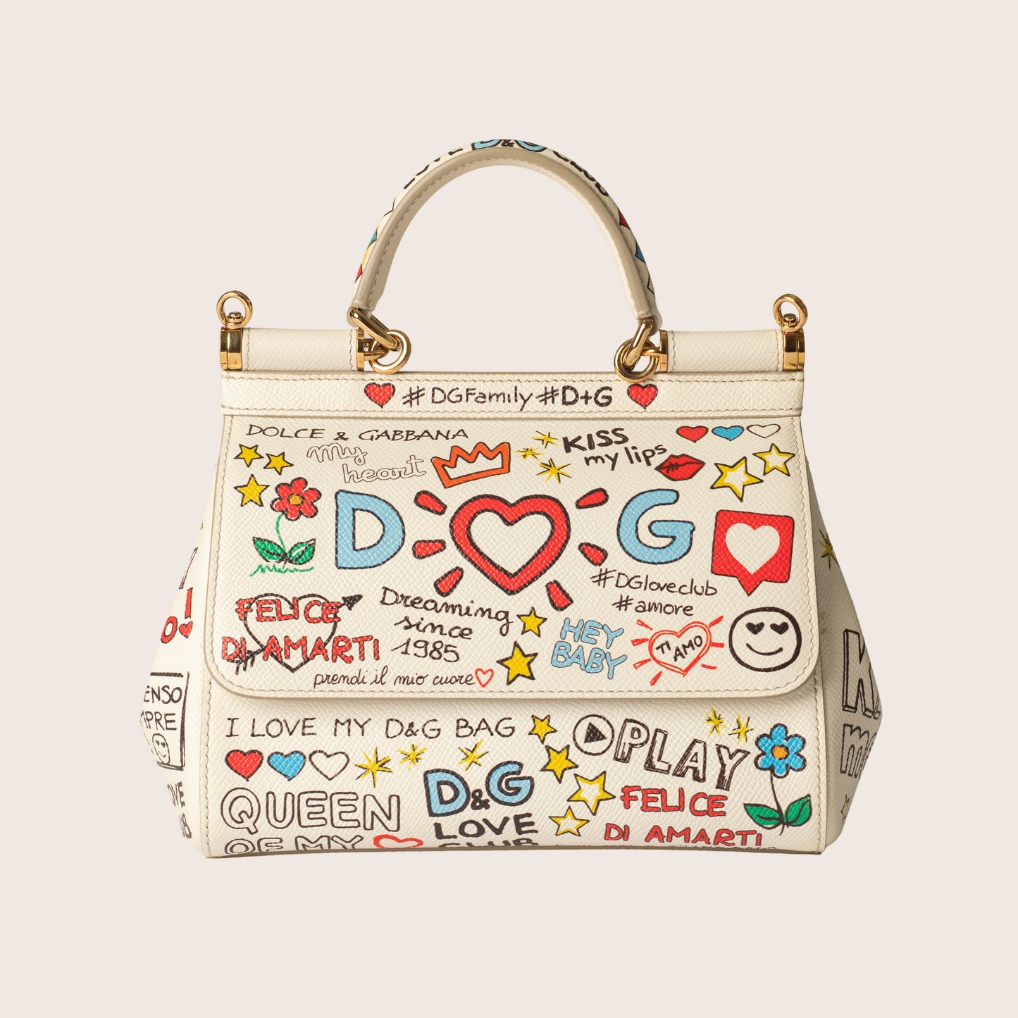 Dolce & Gabbana Dauphine Graffiti Miss Sicily Satchel