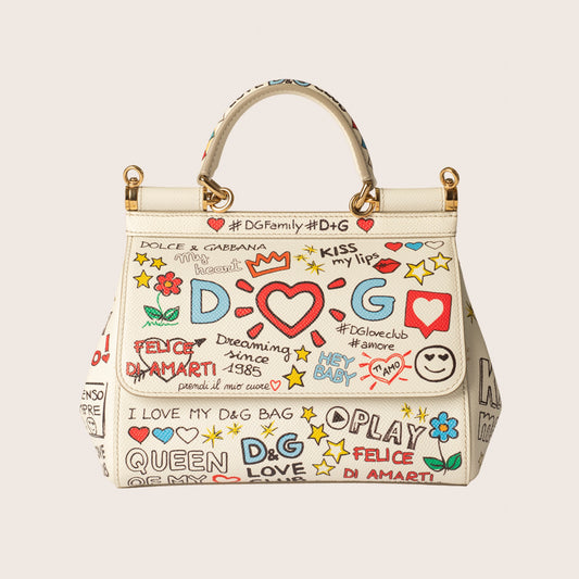Dolce & Gabbana Dauphine Graffiti Miss Sicily Satchel
