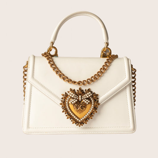 Dolce & Gabbana Devotion Bag in White Leather